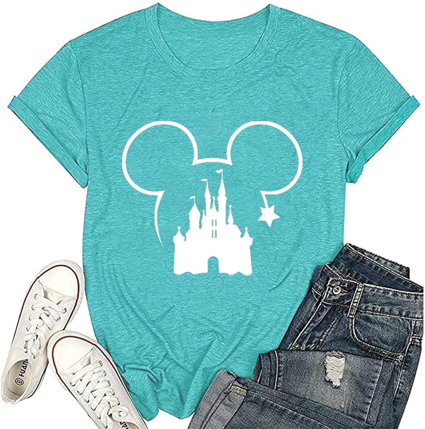 Magical Shirt for Women Magic Kingdom Tshirt Castle Animal Graphic Tee Family Vacation Short Sleeve Summer Casu