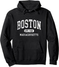 Vintage Boston Massachusetts Established 1630 throwback Pullover Hoodie