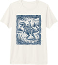 Retro Sci-Fi Prehistoric Linocut Aesthetic Art