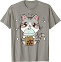 Boba Tea Teen Girl Gift Japanese Anime Graphic Cute Cat T-Shirt