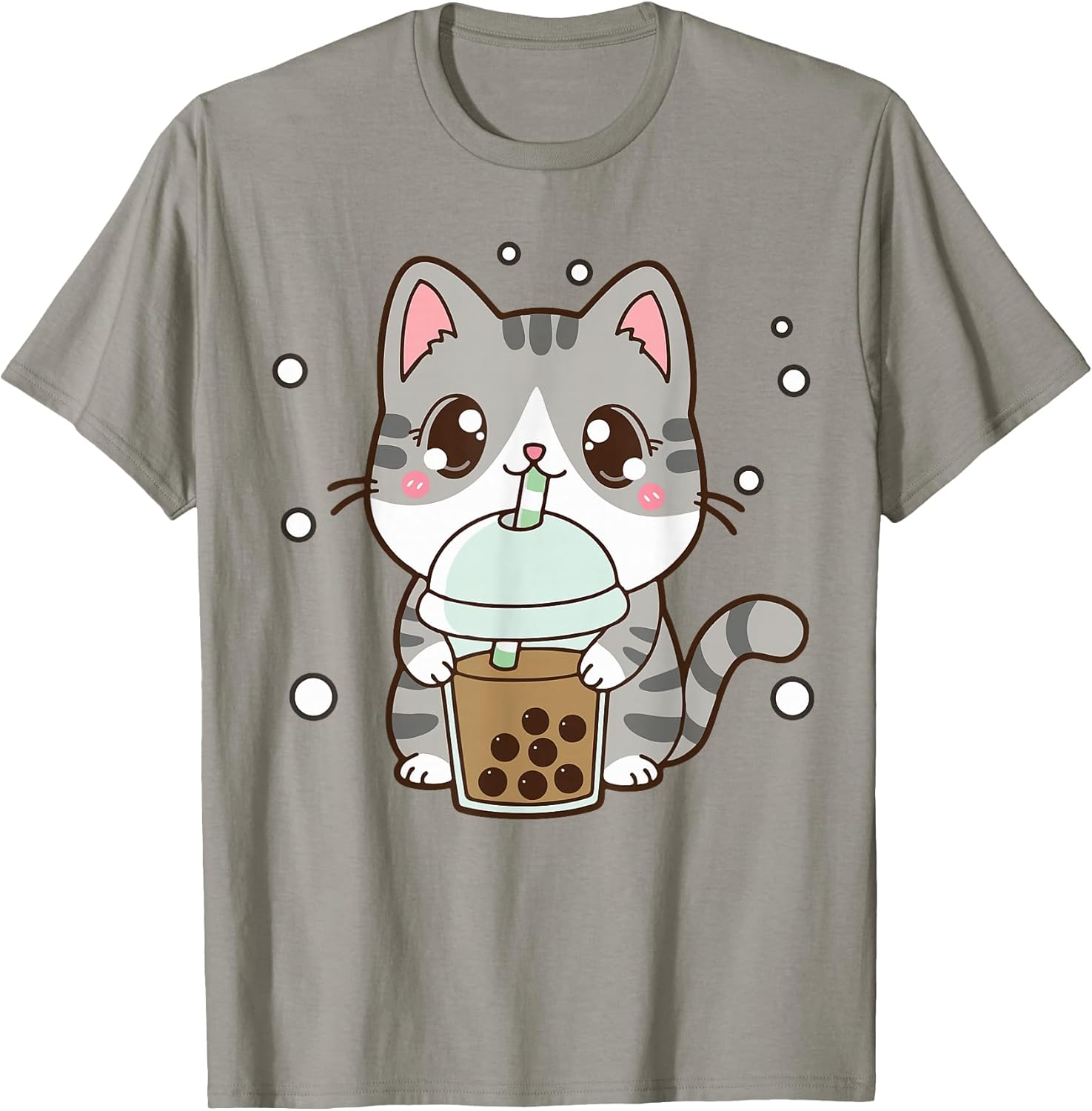 Boba Tea Teen Girl Gift Japanese Anime Graphic Cute Cat T-Shirt