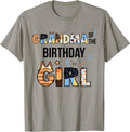 Grandma of The Birthday Girl Party Blue Dog Lover Matching T-Shirt