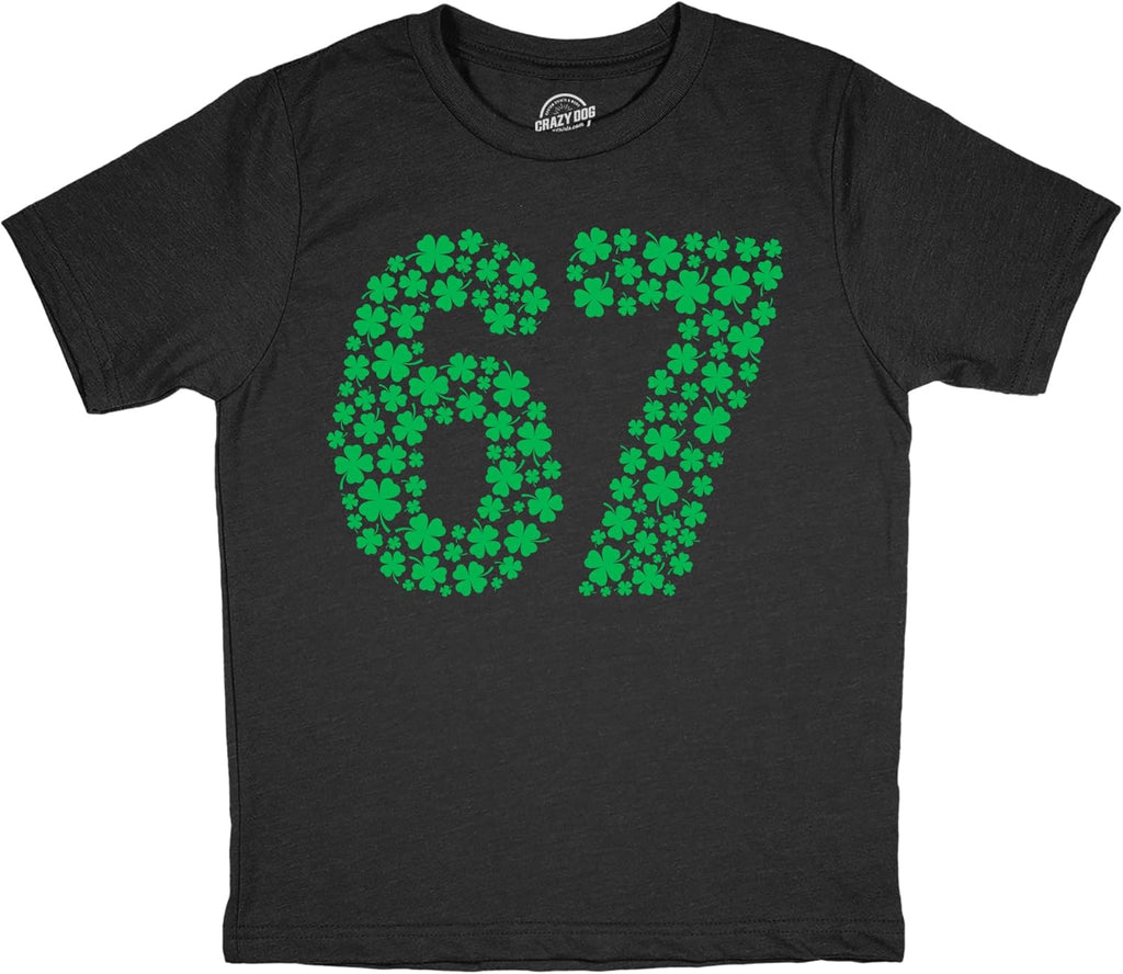 Youth Funny T Shirts 6 7 Clovers Sarcastic St Patricks Day Viral Tee for Kids
