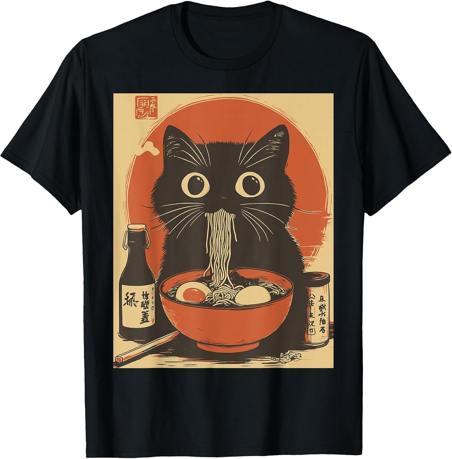 Kawaii Noodle Soup Anime Japanese Ramen Cat Girl T-Shirt