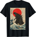 Japanese Kaiju Wave Red Sun Japan Monster Men Women Kids T-Shirt