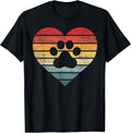 Veterinarian Vet Tech Retro Sunset Paw Print Dog Cat Lover T-Shirt