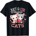 Just a Girl who Loves Cats Shirt Cute Cat Lover Gifts T-Shirt