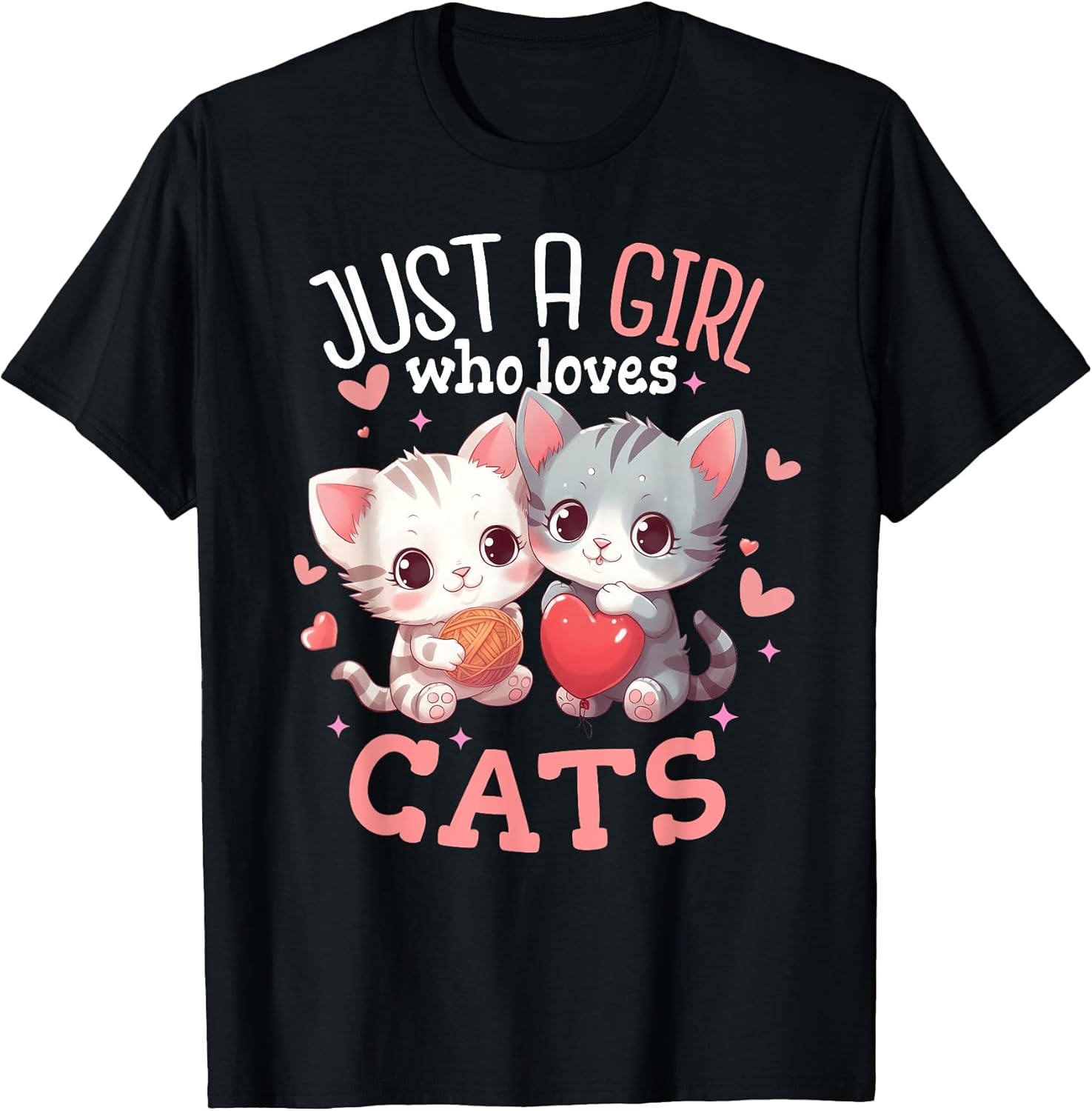 Just a Girl who Loves Cats Shirt Cute Cat Lover Gifts T-Shirt