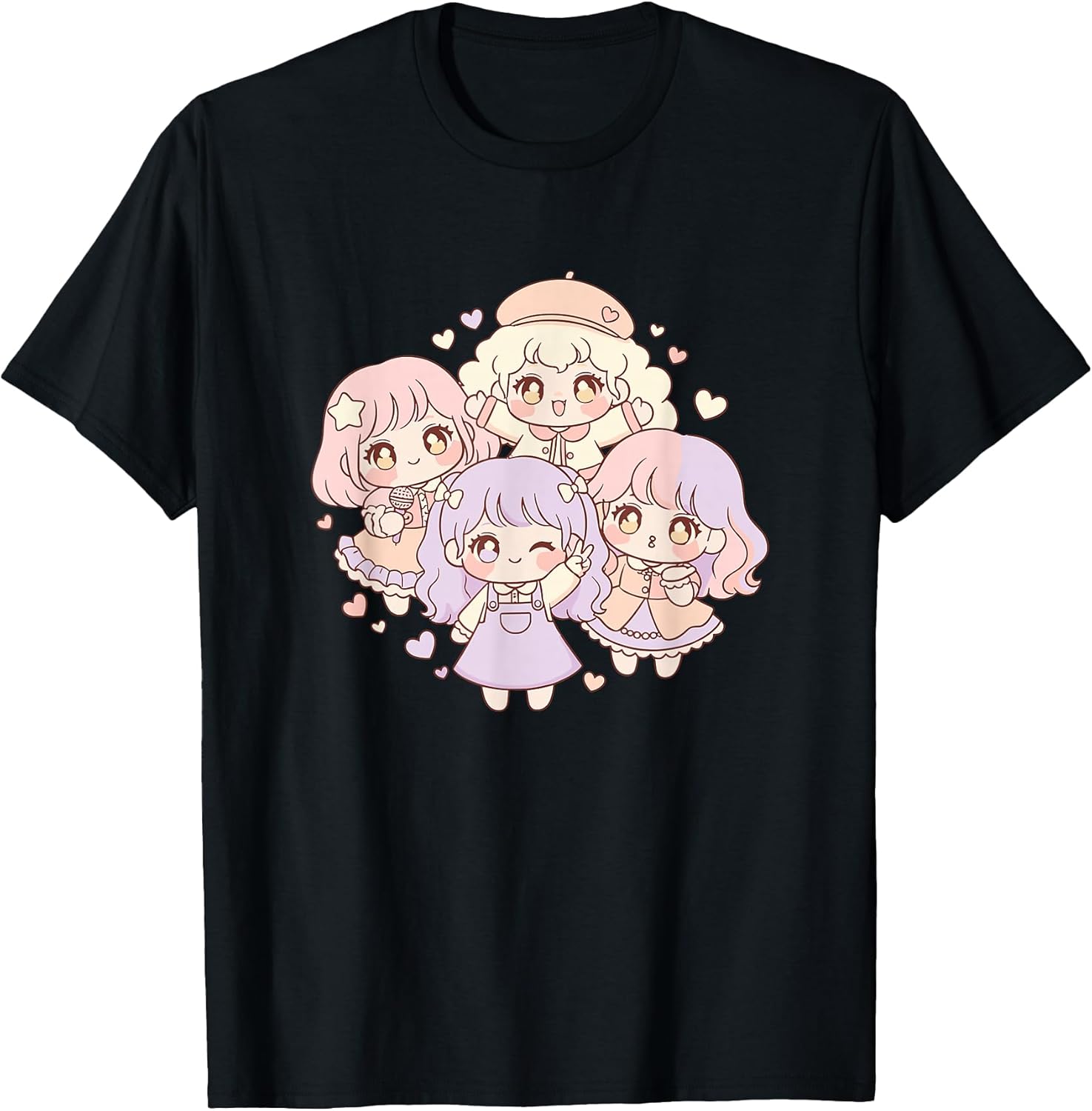 Kawaii Pastel Anime Idol Friends Squad