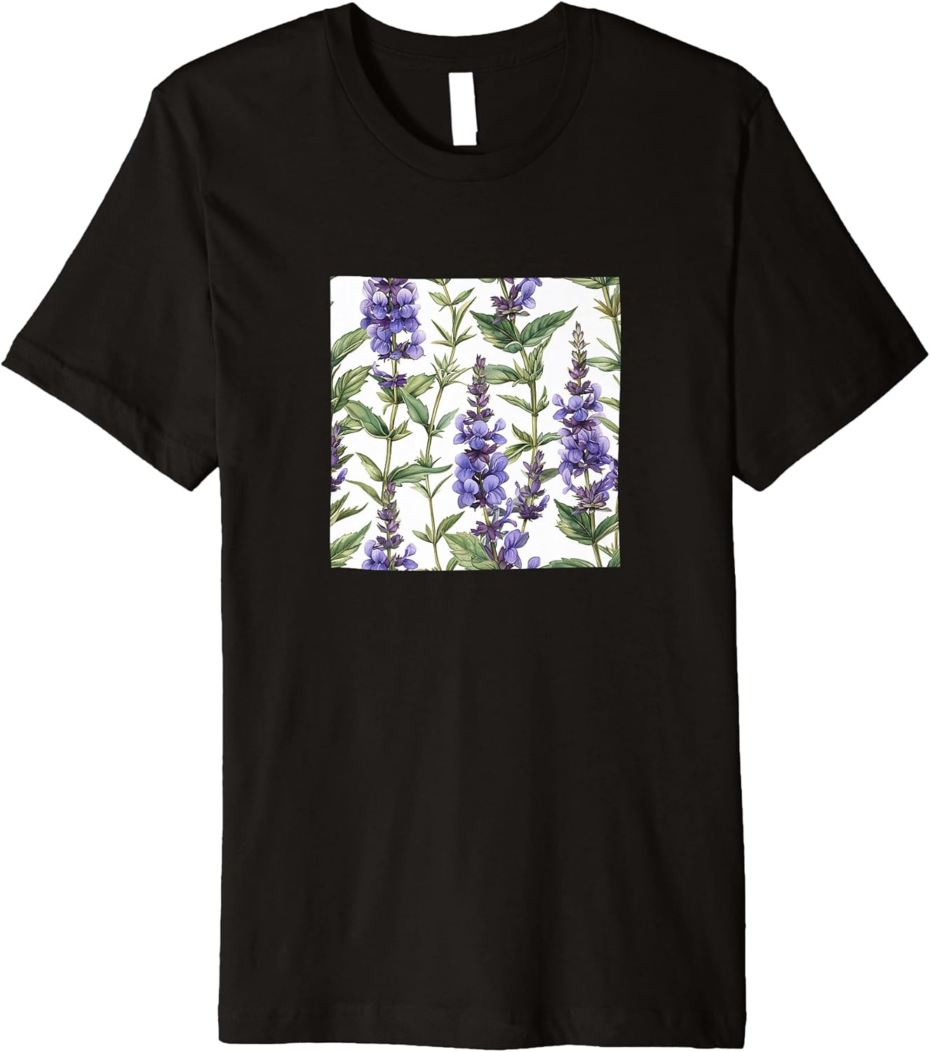 Salvia Flower Watercolor Pattern Merch