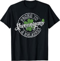 Prone to Shenanigans & Malarkey Fun Clovers St Patrick's Day T-Shirt Small