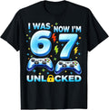 I was 6 Now I'm 7 Unlocked Gaming Boy Gifts for Boys Kids T-Shirt