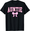 Auntie Coquette Bow Pink Aesthetic Mother's Day Aunt T-Shirt