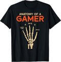 Anatomy of A Gamer Skeleton Hand Funny Men Boys Kids Teens T-Shirt