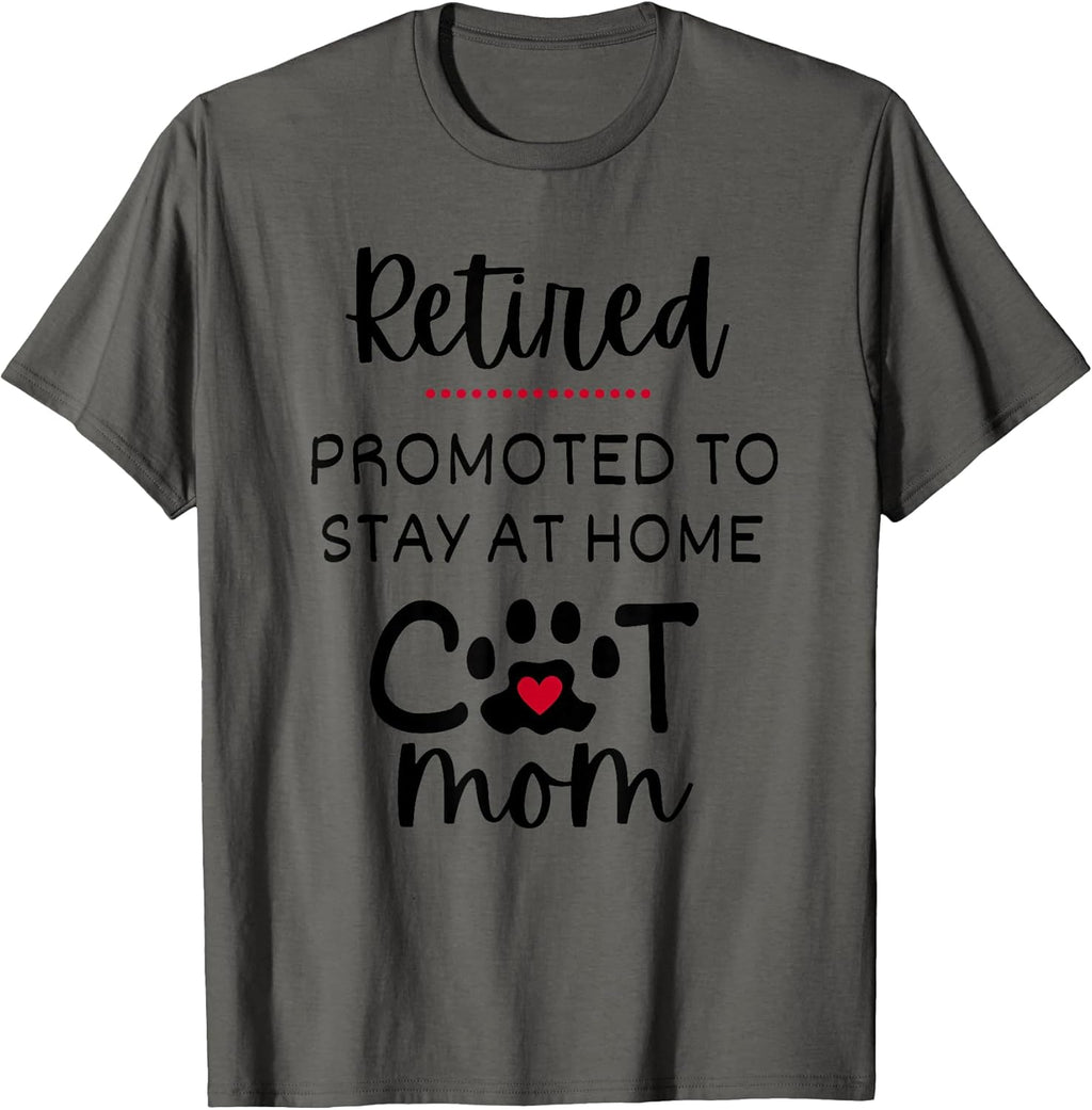 Funny Cat Mom Cat with Heart Retirement for Cat Lover T-Shirt