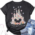 Women Magical Castle Shirt for Women Funny Magic Kingdom Family Vacation Tshirt Short Sleeve Tee Tops