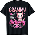 Grammy Of The Birthday Girl Cute Cat Lover Kitten Kid T-Shirt