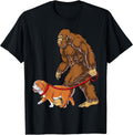 Bigfoot English Bulldog Dog Walk Funny Sasquatch Lovers Men T-Shirt