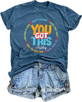 Testing Shirts for Teachers Women You Got This Shirt Testing Teacher Tshirts Motivational Short Sleeve Test Day Tee Tops