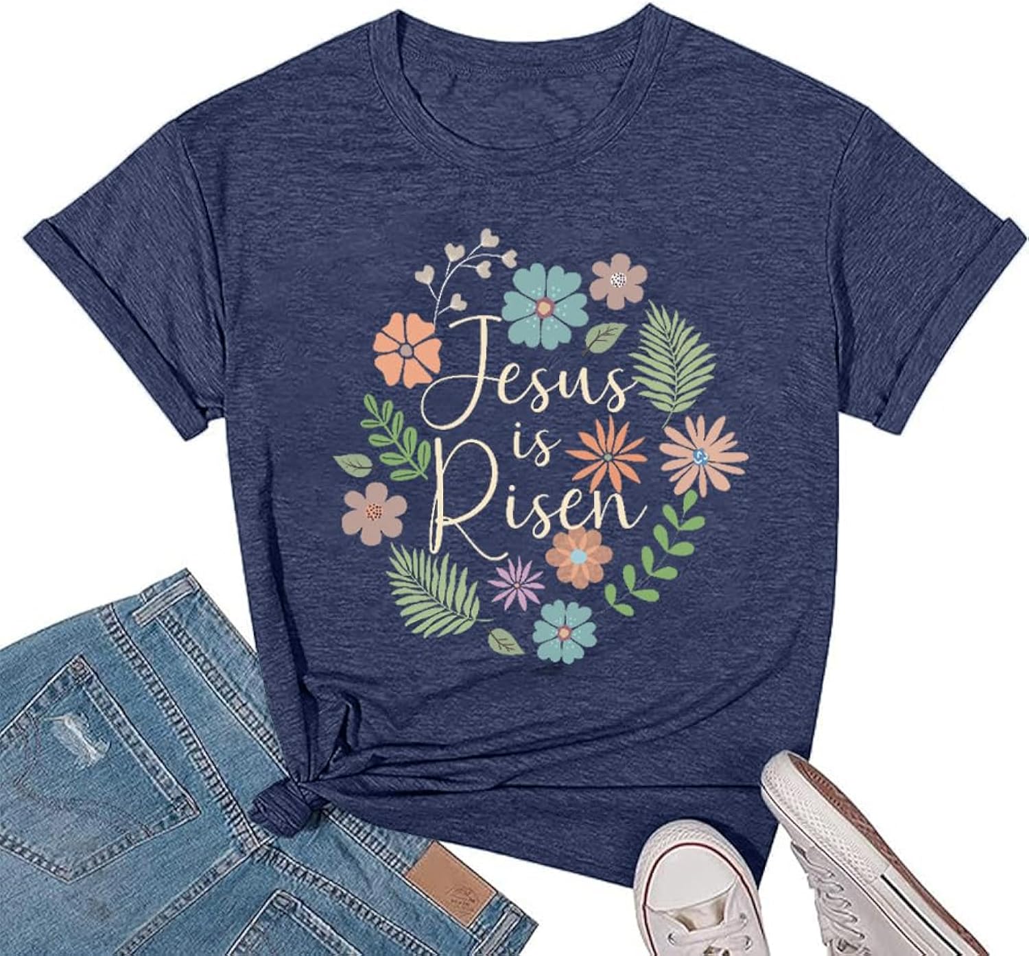 Womens Jesus Cross Graphic Tee Bible Verse Shirts Christian Religious T Shirt Casual Short Sleeve Jesus Devotee Gift Tops