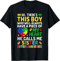 Autism Sister - Autism Awareness Support Autism Motivational T-Shirt