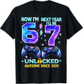 Now I’m 6 Next Year I’ll Be 7 Gaming Boy Gifts for Kids Boys T-Shirt