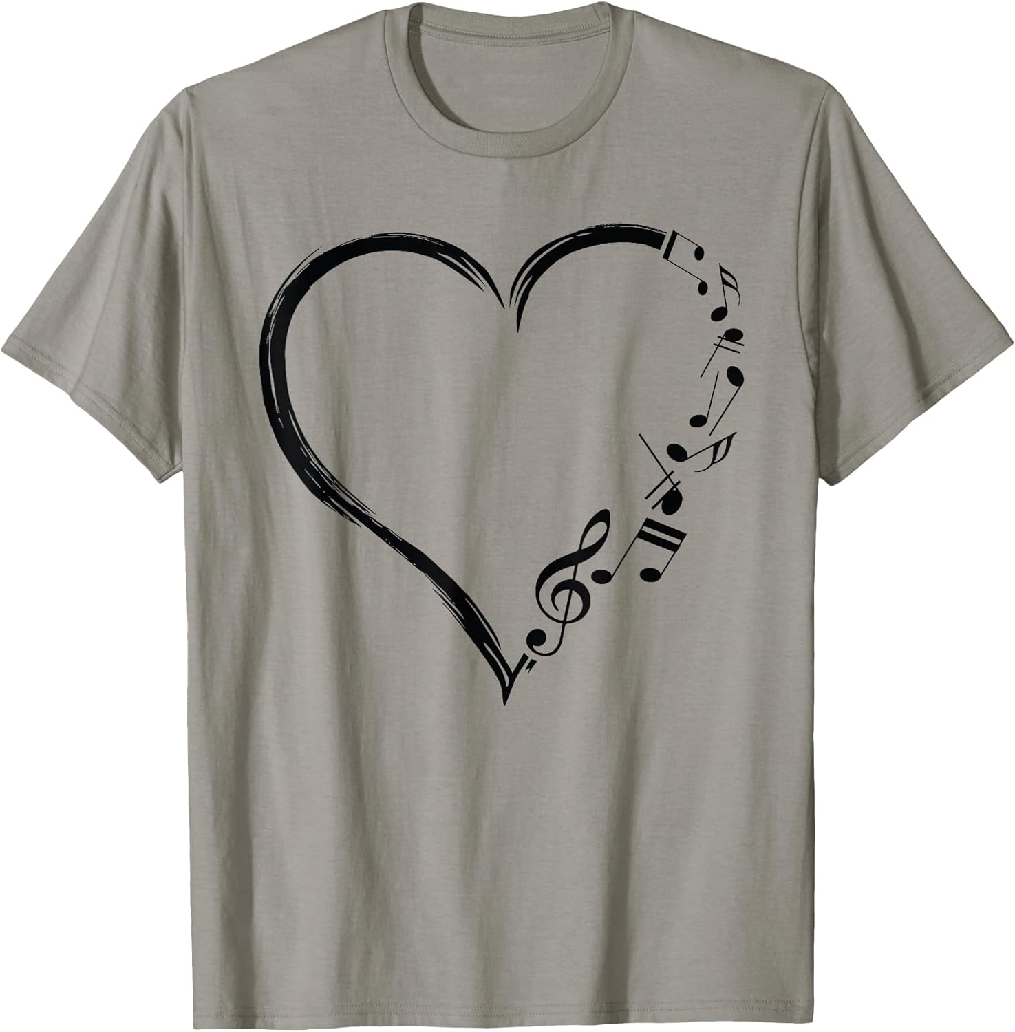 Love Music Musician Heart with Notes Clef Funny Musicians T-Shirt Small