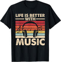 Life is Better with Music Lover Teen Girls Boys Musician T-Shirt