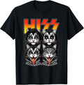 Funny Hiss Cats Band Parody 70s Music Lover Cat Face Graphic T-Shirt
