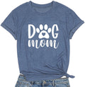 Dog Mom Tshirts Women Dog Paw Printed Mom Shirt Casual Short Sleeve Tee Tops