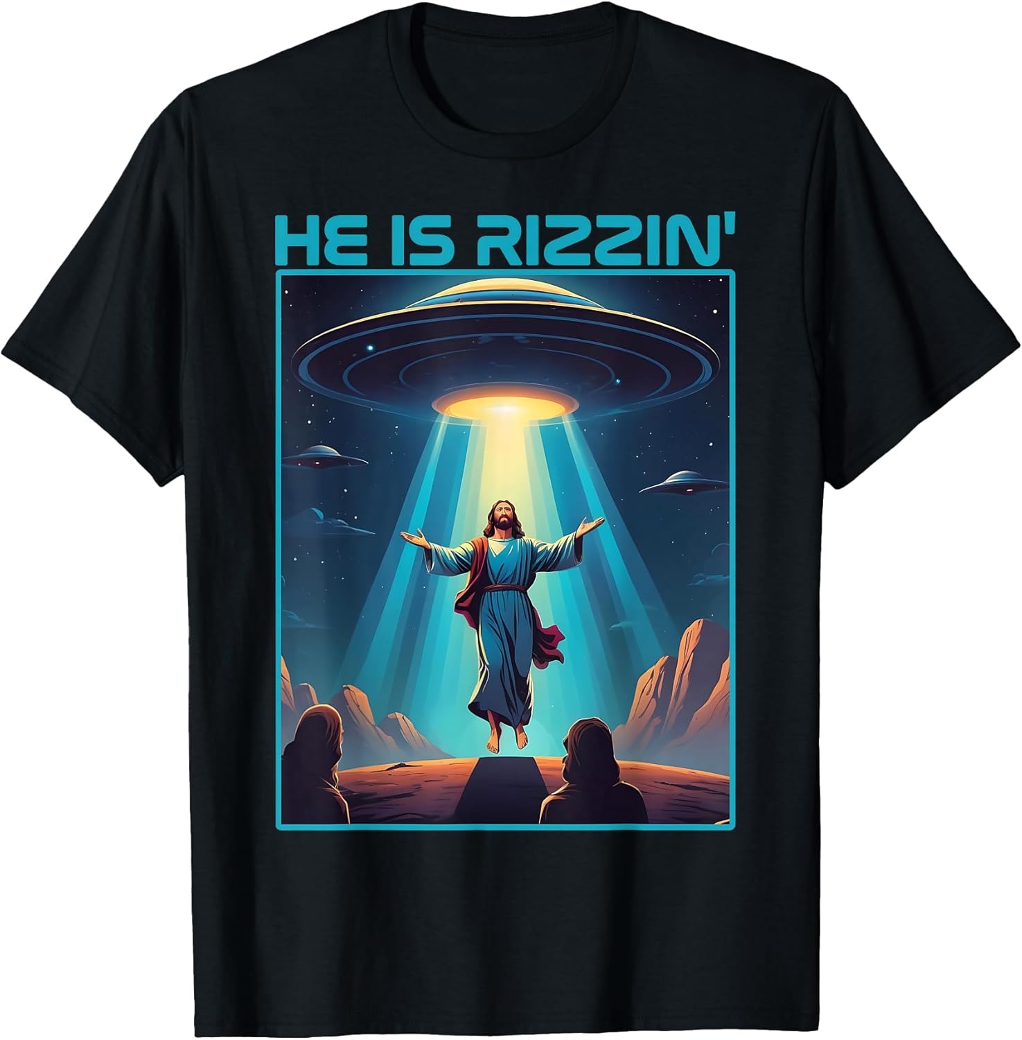 Funny jesus christ space ufo easter design