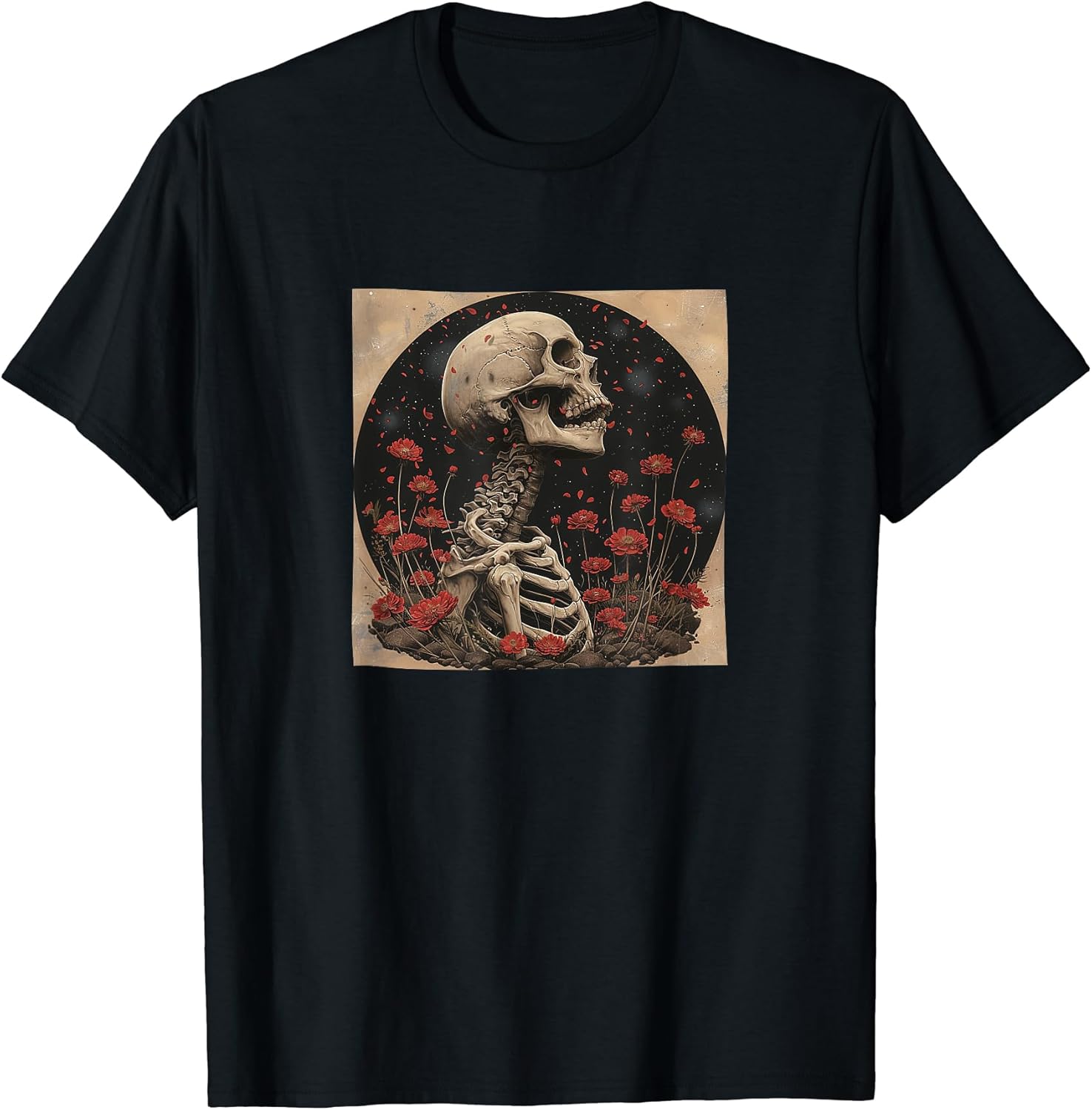 Skeleton Flowers Vintage Merch