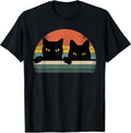 Black Cat Vintage Retro Style - Cats Lover Gift T-Shirt