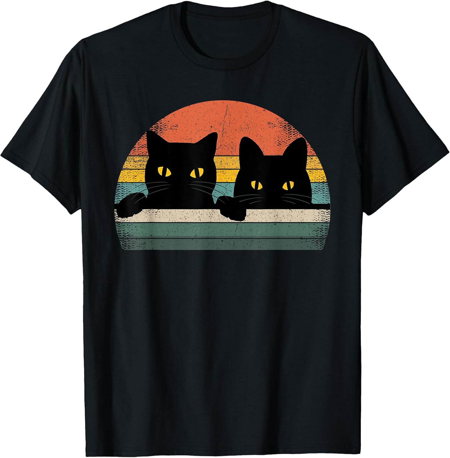 Black Cat Vintage Retro Style - Cats Lover Gift T-Shirt