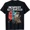 Retro Gaming Funny Gamer Controller 80s Respect Your Elders T-Shirt