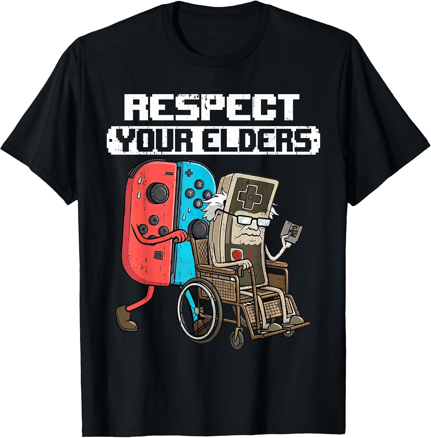 Retro Gaming Funny Gamer Controller 80s Respect Your Elders T-Shirt