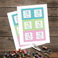 Sewn With Love Personalized Square Stickers - Set of 12
