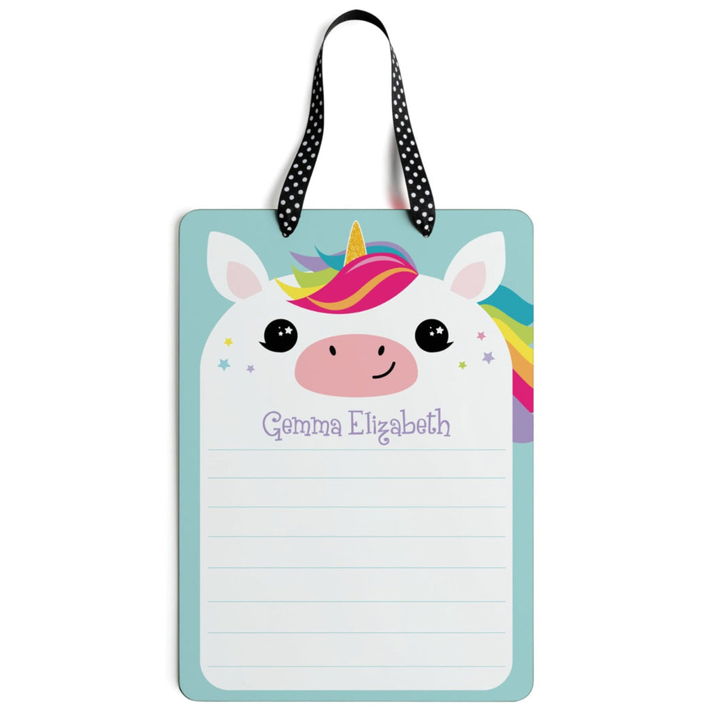Rainbow Unicorn Personalized Hanging Dry-Erase Board