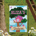 Girl's Treehouse Personalized Garden Flag