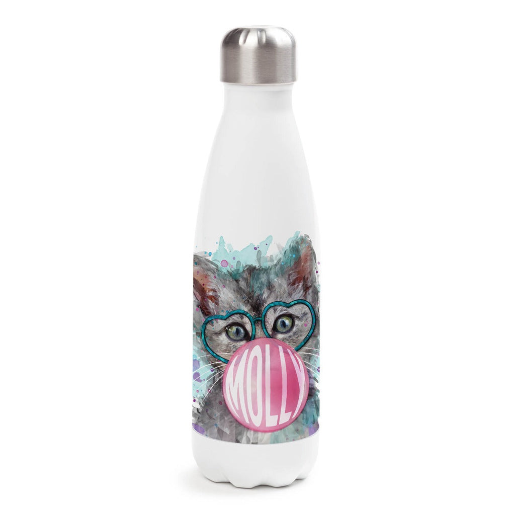 Bubble Gum Kitten Personalized Stainless Steel Water Bottle