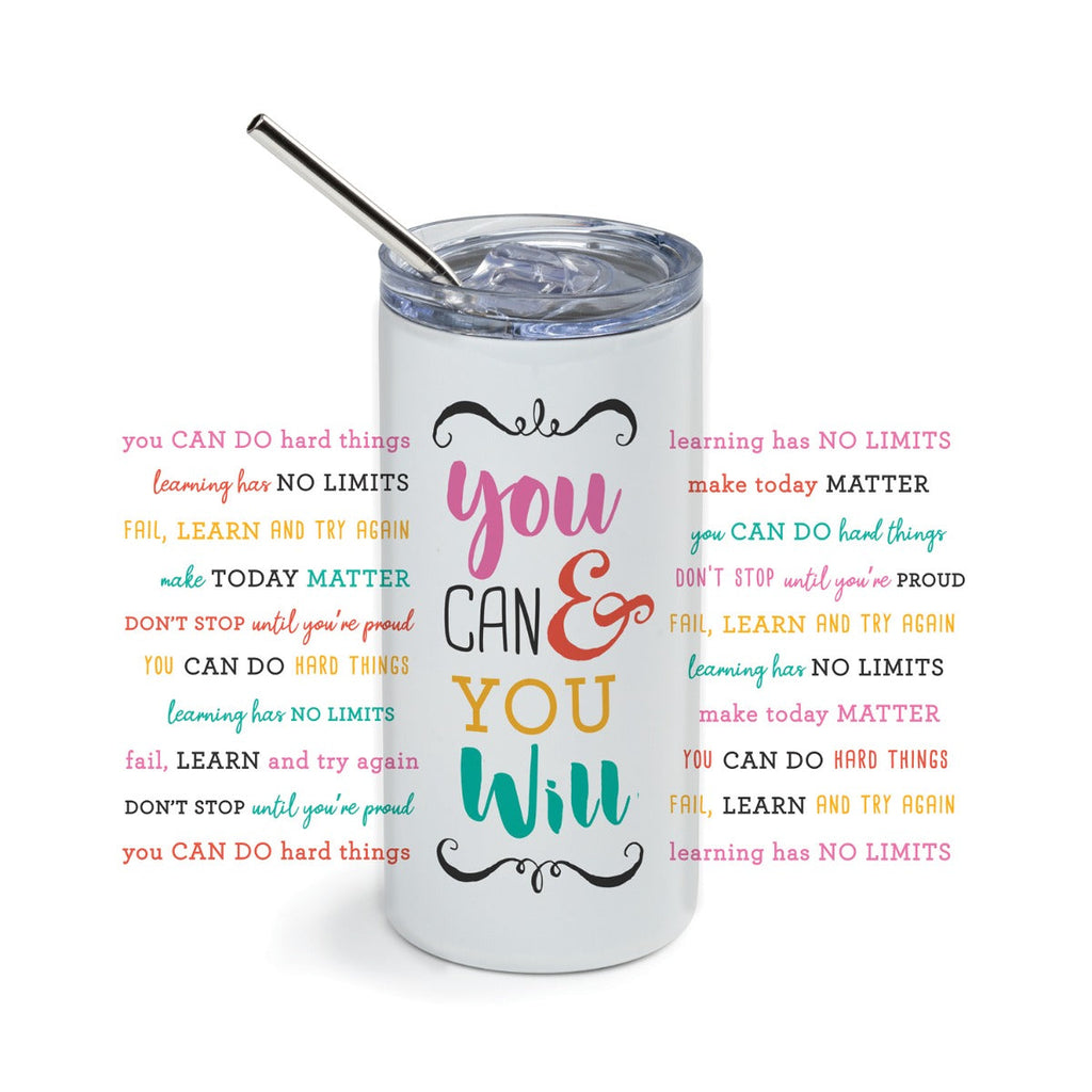 Teacher Affirmation Stainless Steel Tumbler with Straw