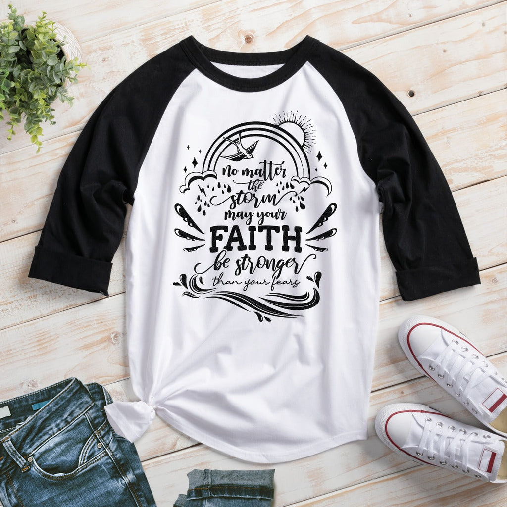 May Your Faith Be Stronger Than Your Fears Adult Black Sports Jersey