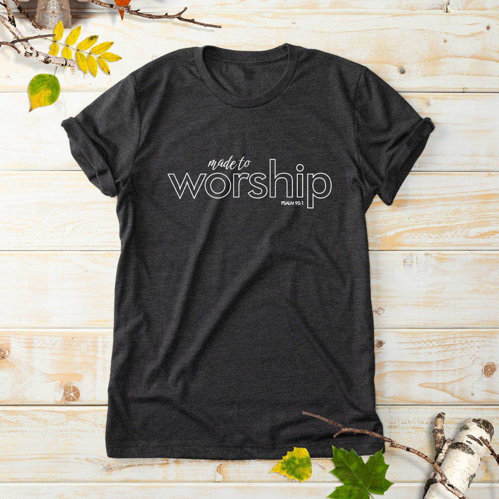 Made to Worship Gray Personalized Adult T-Shirt