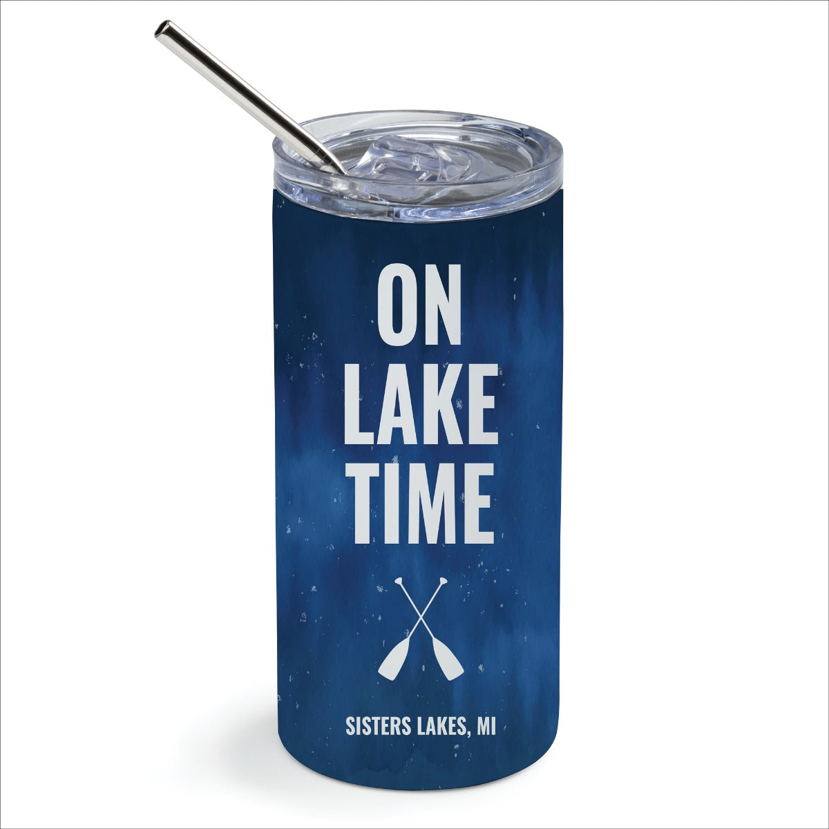 On Lake Time Stainless Steel Tumbler With Straw