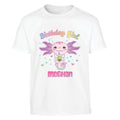 Birthday Girl Boba Tea Axolotl Youth Personalized White T-Shirt