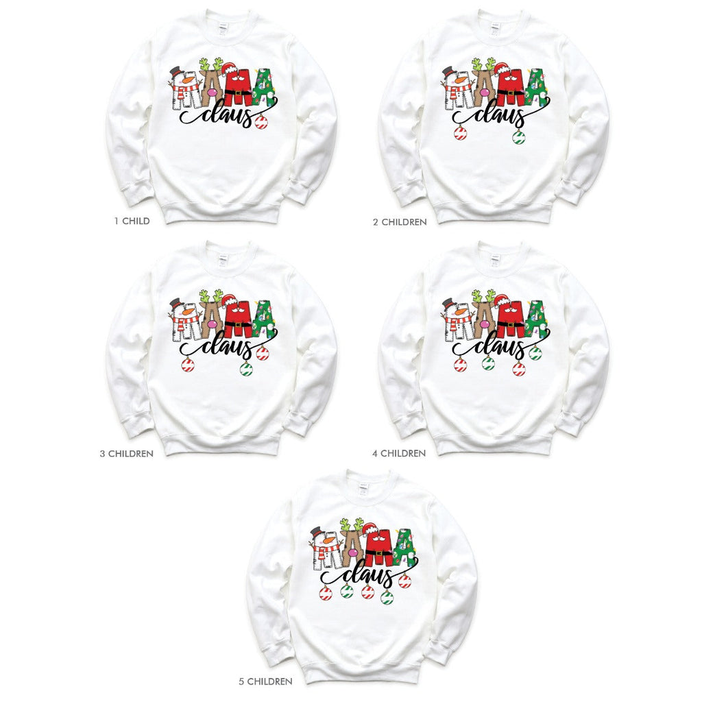 Mama Claus Adult White Sweatshirt - 2 Children