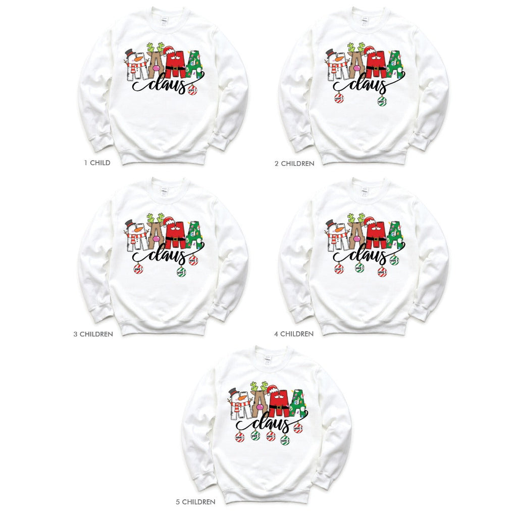 Mama Claus Adult White Sweatshirt - 5 Children