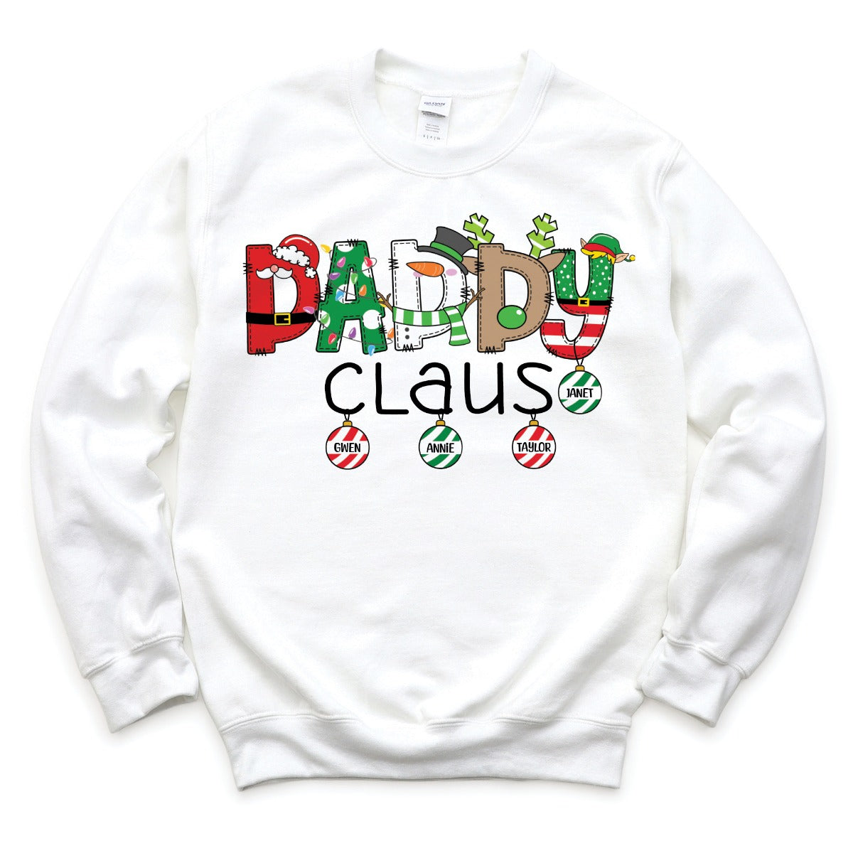 Daddy Claus Adult White Sweatshirt -4 Children