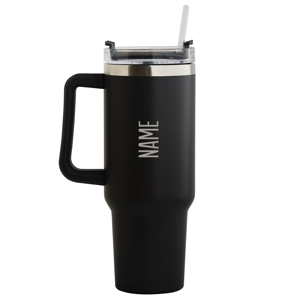Block Name 40 Oz Travel Mug with Handle Stainless Steel - Black