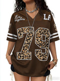 Jersey Shirts for Women Oversized Graphic Tees Men Y2K Tops V Neck Cute Streetwear T Shirt Football Jersey